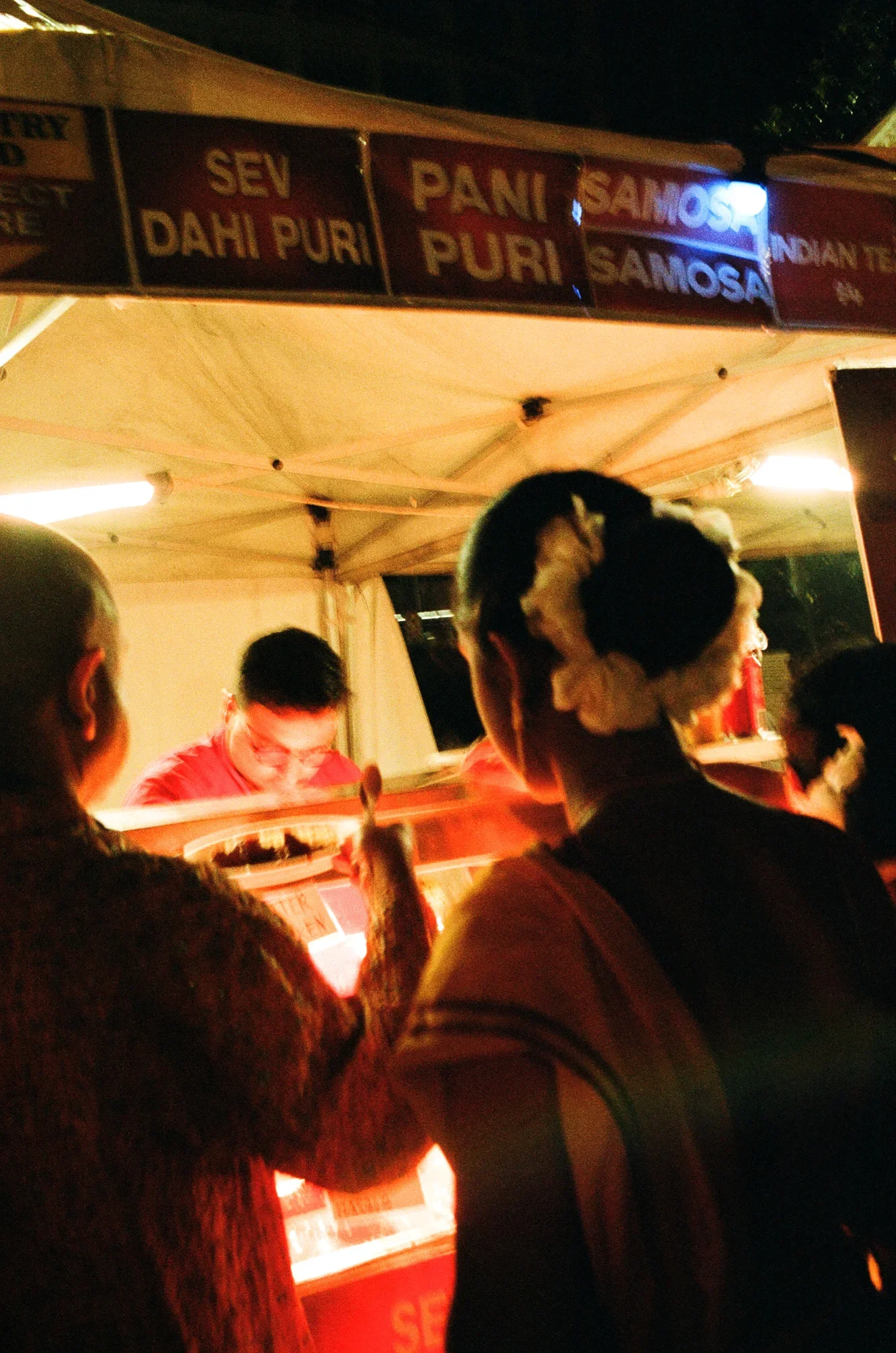 Serving dinner to a family