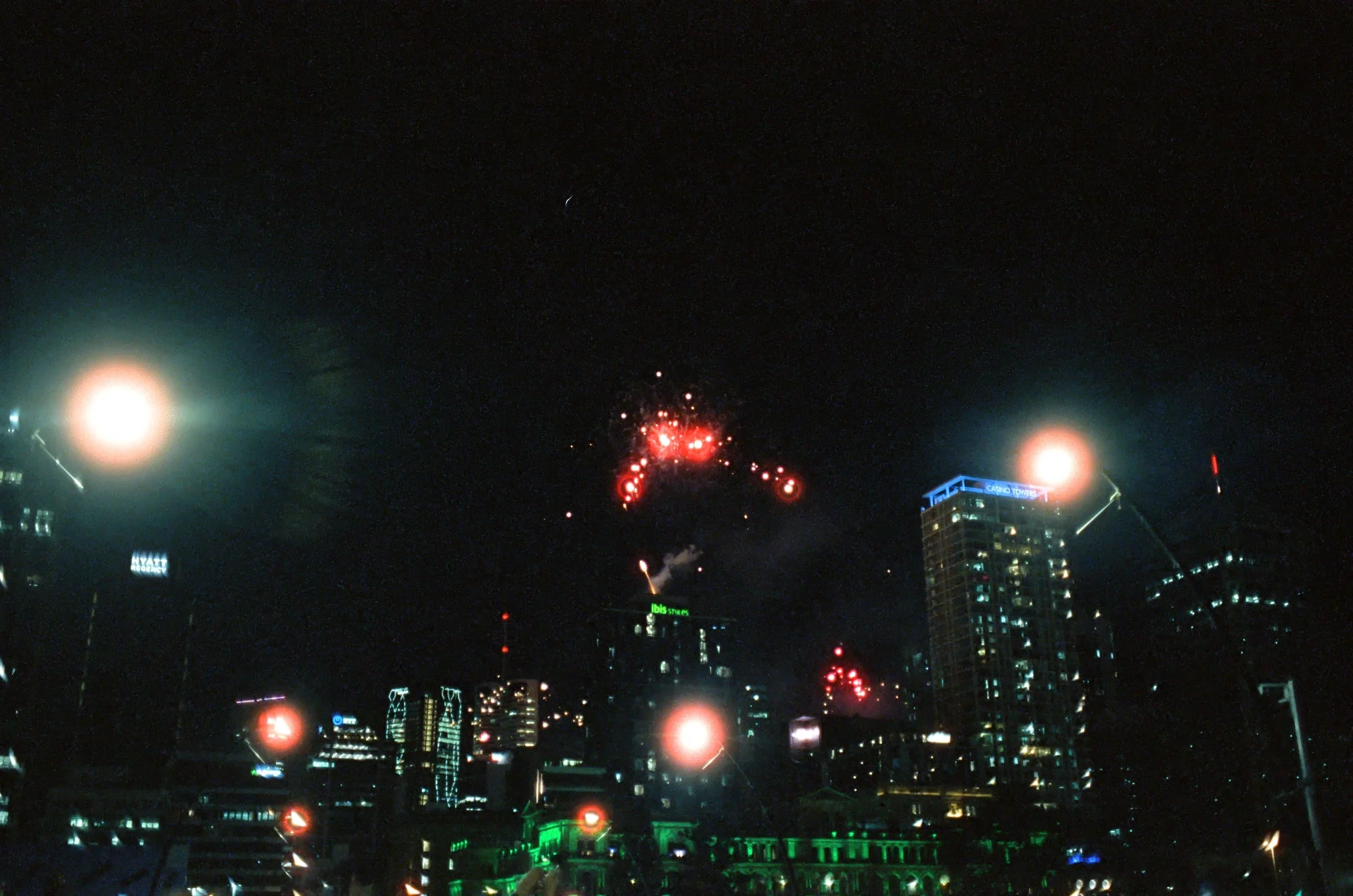 Fireworks above the city